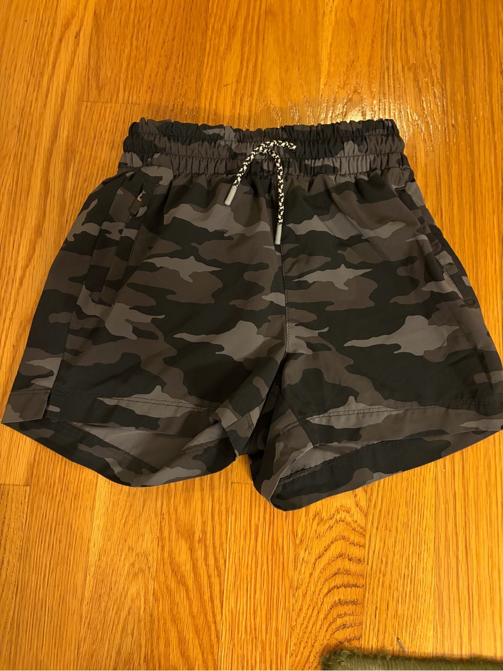 Athleta Girl Black & Gray Camo Performance Shorts